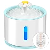 AQXONG 2.4L Katzentrinkbrunnen, Ultraleiser Trinkbrunnen für Haustiere mit LED-Licht, Trinkbrunnen für Katzen,...