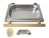 Badewanne Futternapf SITTICHE Futterbar Fressnapf Vögel Edelstahl Voliere Käfig Kanarien Vogel, Badehaus