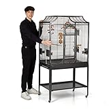 Montana Cages | Premium Vogelkäfig Madeira II Vogelkäfig für Sittiche, inkl. Anflugklappe, Freisitz, 4...