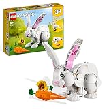 LEGO 31133 Creator 3in1 Weißer Hase Tierspielzeug Set mit Hasen-, Robben- und Papageienfiguren, Osterhase als...