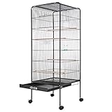 CADOCA® Vogelvoliere XL 146x54x54cm Schmutzschublade Indoor Outdoor Vogelkäfig Vogelbauer Vogelhaus Voliere mit...