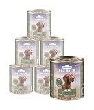 Dehner Premium Hundefutter Adult | Nassfutter für ausgewachsene Hunde | Allergiker | Rind, Wild| schnittfest |...