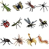 PLUSHCEWT 12 Stück Tiere-Figuren Set für Kinder Mini Plastik Tiere Spiele Spielzeug Kleinkind Realistisches...