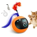 Migipaws Katzenspielzeug, elektrisch beweglicher Ball, Plüschmäuse und Federn als zusätzliches Spielzeug, DIY N...