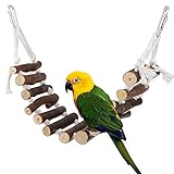 Vegena Vogelspielzeug, Vögel Holzleiter Spielzeug mit Landeplatz Vogelkäfig Zubehör für Wellensittich Papageien...