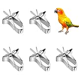 Vögel Futterhalter 5 Stück Papageien Obst Gemüse Feeder Clip, Metall Papagei Gemüsehalter Feeder Clips...