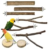 VGECEE 8 Stück Vogelspielzeug Holz Natur Sitzstangen Wellensittich Sitzstangen Naturholz Vogel Sitzstangen...