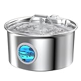 Katzenbrunnen Edelstahl Trinkbrunnen für Katze: 2.6L leiser Wasserspender für Katzen und Hunde - Automatischer...