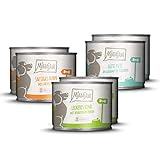 MjAMjAM - Premium Nassfutter für Hunde - Mixpaket I - Huhn & Ente, Rind, Pute, 6er Pack (6 x 200 g), naturbelassen...