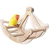 VGECEE vogelspielzeug Schaukel Holz Vogel Schaukel Papageienspielzeug Vogelspielzeug Hängend Wellensittich...