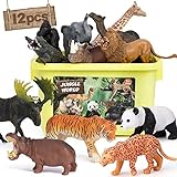 FRUSE Tiere Figuren Spielzeug,12 Stück Realistische Tierfiguren,Wildtiere Spielzeug Set mit...