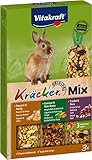 Vitakraft Kräcker Mix, Knabberstangen für Zwergkaninchen, mit Popcorn und Honig, mit Gemüse und Rote Beete, mit...