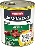 animonda GranCarno Hunde Nassfutter mit Wild (6 x 800 g), getreidefreies Hundenassfutter ohne Zucker, für...