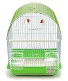 BPS Vogelkäfig aus Metall Kleiner Käfig mit Futternapf und Tränke Eimer-Springschaukel Farbe zufällig 30 x 23 x...
