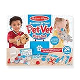 Melissa and Doug Tierarzt Spielzeug Kinder | Pet Doctor Tierarzt Spielset | Kuscheltier Zubehör | Rollenspiel...