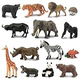 TOYMANY 14 Stück Tiere-Figuren Set Wald Spielfiguren Spielzeug Dschungeltierfigur kleine-Tiere Plastiktiere...