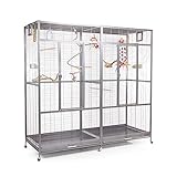 Montana Cages | Premium Vogelkäfig New Sydney II Vogelvoliere XXL für Sittiche, Finken inkl. 2 Näpfe,...