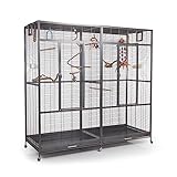 Montana Cages | Premium Vogelkäfig New Sydney II Vogelvoliere XXL für Sittiche, Finken inkl. 2 Näpfe,...