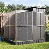 Emmtore Voliere mit Erweiterung Silbern Stahl, Vogelvoliere, Wellensittichkäfig, großer Vogelkäfig, Vogelkäfig,...