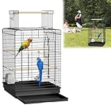 ORHEYA Vogelkäfig mit Offenem Dach – Vogelvoliere für Wellensittiche, Papageien und Sittiche –...
