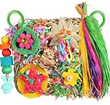 Vogel-Spielzeug: Grasmatte und Kletterwand für Wellensittiche, Papageien, Nymphensittiche, Kanarienvögel –...