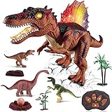 HANMUN Fernbedienung Dinosaurier Spielzeug für Kinder , RC Tierspielzeug LED Leuchten Dinosaurier Gehen und...