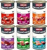 animonda GranCarno Adult Herzhafte Variation (6 x 400 g), Hunde Nassfutter für ausgewachsende Tiere, Nassfutter...