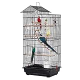 UISEBRT Vogelkäfig mit Käfigspielzeug - Großer Vogelhaus Vogelvoliere Metall Vogelbauer Käfig Vogel für Finken...