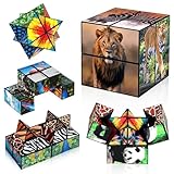 Sternenwürfel Zauberwürfel Set, Unendlichkeitswürfel Zappelspielzeug für Kinder, Tierspielzeug für 3 Jahre,...
