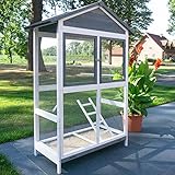 zooprinz Moderne Vogelvoliere, Vogelkäfig mit Kotschublade – aus hochwertigem Vollholz und verzinktem Draht –...